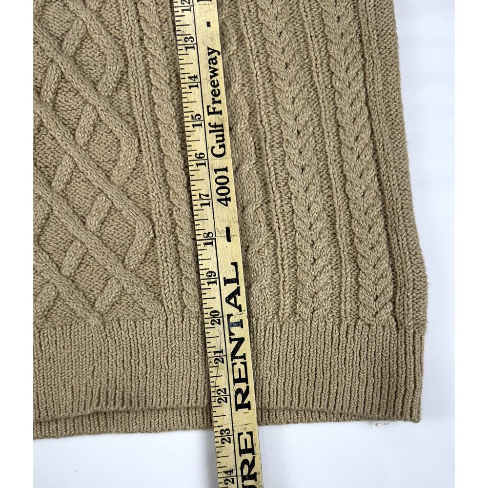 J. Crew Women’s Mock neck Cable Knit Sweater Cotton Blend Cashew Size M - Picture 10 of 11